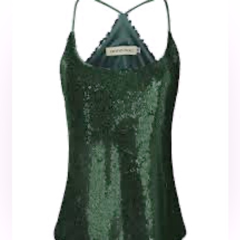 Shimmery sequin green camisole